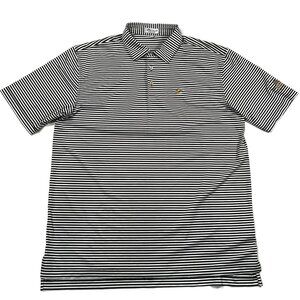 Peter Millar Summer Comfort Polo Shirt‎ Mens XL Short Sleeve Black Striped S/S